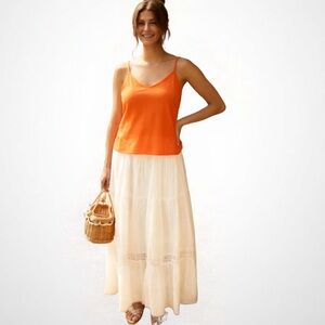 Aerie Elegant White Maxi Skirt Sz XL